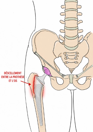 imaging of a loose hip implant